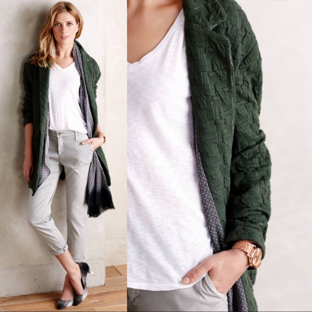 Anthropologie || Cartonnier houndstooth blazer